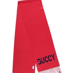Gucci Cashmere/Silk Scarf with Sequin Gucci Motif